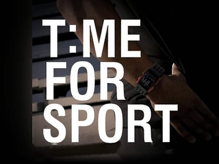 Close-up of the TIME FOR SPORT headline from the Nike advertorial