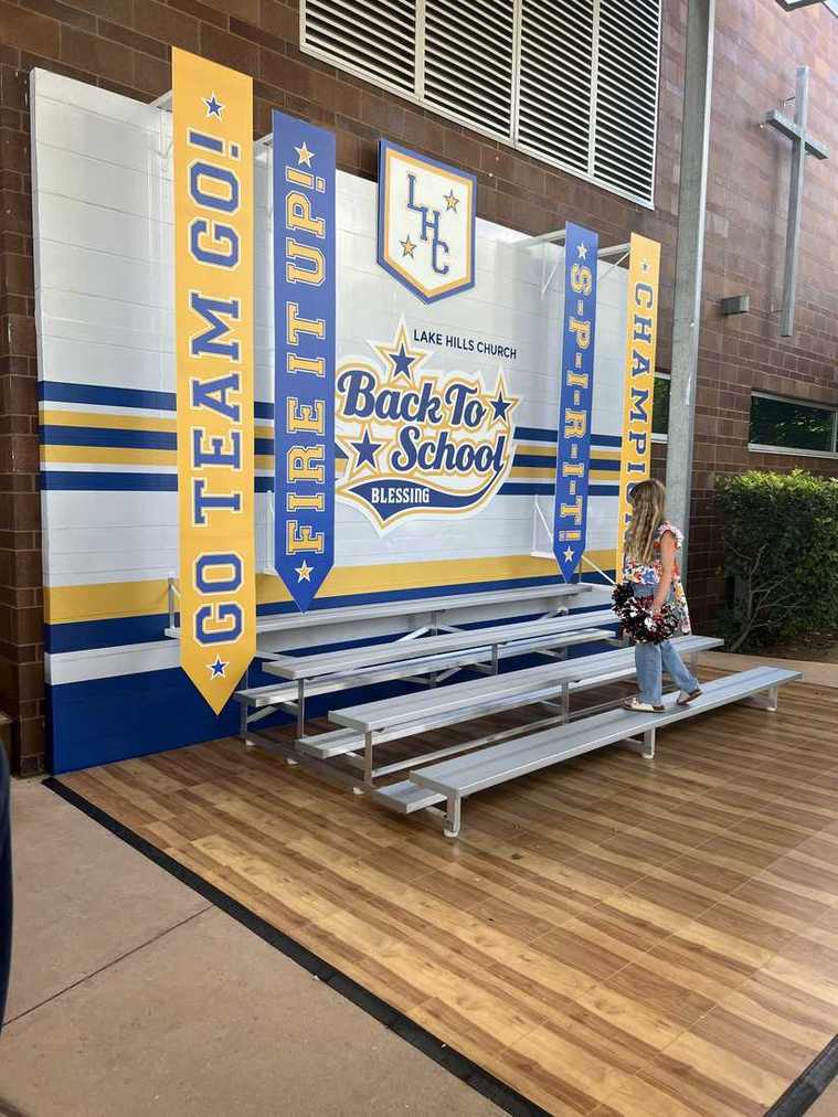 Back to School Blessing photo wall at the event